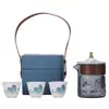 Juego de té para coche de viaje Traje Taza Expresa Juego pequeño caja de almacenamiento tetera portátil para exteriores taza de té juego de té kung fu