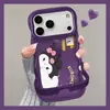 Funda de teléfono linda de gato de dibujos animados para Apple 16pm, iPhone 17, 15 con doble soporte, 18 silicona, 14 exterior