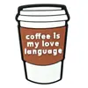 Café Frase en Inglés Parche Pequeño de Goma Suave de PVC Broche Pasador para el Cabello de Ropa Accesorios DIY Accesorios de Joyería Planos