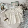 Camiseta de Muñeca para Niña Verano Fina Estilo Coreano Estilo Mori Moderna Manga Corta Holgada Top Estilo Princesa para Bebés Niñas Tendencia