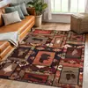 Transfronteiriço Country Americano Animal Retro Veludo de Cristal Sala de Estar Tapete Totalmente Decorativo Quarto Cobertor de Cabeceira Rotulagem