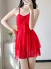 Traje de baño de una pieza para mujer, modelo 2026, estilo falda, talla grande, cubre abdomen, conservador, estilo hada, rojo, sexy para vacaciones