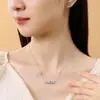 Collar de Caramelo Tichia Original de Plata de Ley S925 para Mujer Estilo K-Pop Ins Diseño de Nicho Exquisita Cadena para Clavícula de Zirconio Azul Marino