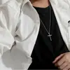 Moda de Tiktok ins estilo Harajuku personalidad callejera collar de cruz de acero de titanio accesorios de colgante versátiles mismo estilo para hombres y mujeres