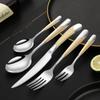 Cuchillo, tenedor y cuchara de acero inoxidable con diamantes de estrella, vajilla creativa de lujo para hotel occidental, cuchillo y tenedor para carne chapados en oro de alta gama, aptos para Amazon
