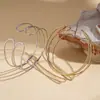 Pulsera Abierta Geométrica Cruzada Metálica Multicapa Europea y Americana Moda Simple Elegante de Gama Alta Pulsera para Mujeres