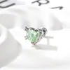 Novos Clipe de Orelha Hensen Fresh Inlaid Verde Menta Oito Corações e Oito Flechas Zircônia High-End Feminino Micro-Inlaid Zircônia