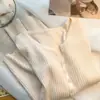 Casaco Fino de Outono Cardigã de Tricô de Cor Clara Estiloso Versátil Manga Longa Verão Seda de Gelo Proteção Solar Jaqueta Ar Condicionado Casaco Pequeno para Mulheres