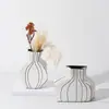 Gran Venta Precio Especial Simple Moderno Creativo Florero Electrochapado Adornos de Flores Entrada Sala de Estar Sala de Muestras Decoraciones de Escritorio