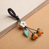 Colgante de Vidrio con Forma de Caqui Estilo Chino Cadena para Teléfono Lanyard Accesorio para Mujer Llavero Estilo Antiguo Venta al por Mayor