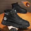 Sapatos de Algodão Quente com Forro de Lã de Inverno para Homens Adolescentes Antiderrapantes para Exterior Botas de Neve de Algodão Sapatos Brancos Torre Tendência Nacional para Estudantes