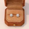 Damila S925 Brincos de Seis Garras Clássicas de Prata Esterlina para Mulheres All-match Simples High-end Light Luxury Zircon Moissanite Brincos