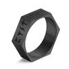Anillo de Acero Titanio con Dibujo de Alambre Vikingo Nórdico Transfronterizo, Runas Luen, Seis Lados, Anillo Personalizado para Hombre, Estilo Neutro, Primera Joyería