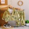 Conjunto de Roupas de Outono para Meninos 2025 Novo Estilo Conjunto de Três Peças de Manga Longa para Bebê Menino Roupas de Primavera e Outono para Bebês Dropshipping