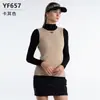 Pgm Roupas de Golfe Colete Suéter Feminino Outono e Inverno Quente Feminino Colorido Gola Redonda Colete de Lã
