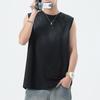 Chaleco Pesado de 280g para Hombre Verano Nueva Marca de Moda Americana Retro Pintado a Mano Rociado Deportivo Antiguo Camiseta sin Mangas