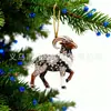 Adorno de Árbol de Navidad 2D Perro Colgante de Árbol de Navidad Acrílico Regalo de Navidad Adorno de Decoración para el Hogar