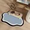Alfombrilla de suelo de tierra de diatomeas estilo ins minimalista, alfombrilla de suelo con forma de nube, alfombrilla para alimentar mascotas, absorbente de agua, antideslizante, fácil de mantener