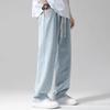 Jeans de Pierna Recta para Hombre 2023 Verano Delgados Modernos Marca Holgados Colgantes Pierna Ancha Pantalones Casuales