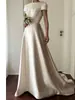 Vestido de Novia Ligero, Vestido de Novia Vintage de Satén para Novias, Nuevo Modelo 2026, Sensación de Alta Gama, Vestido Ligero con Cola para Figuras Pequeñas, Lujo Ligero