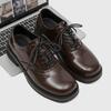 Zapatos de Cuero de Punta Cuadrada para Ocasiones Especiales, Zapatos Derby, Moda Formal, Zapatos Pequeños de Cuero para el Trabajo, Zapatos de Moda Tendencia Estilo Coreano, Nuevos Zapatos Gruesos con Suela para Aumentar la Altura de Hombre