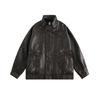Catálogo Otoño Nuevo Estilo Motociclista Retro Americano Abrigo de Cuero Moda Masculina Marca Callejera Holgado Pareja Casual Chaqueta de Cuero PU