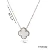 Joyería de alta calidad que no se decolora, collar de trébol de cuatro hojas de doble cara para mujer, cadena para la clavícula de acero de titanio, venta caliente en vivo transfronteriza, venta al por mayor