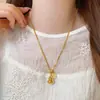 Nuevo Collar de Calabaza Antiguo Dorado Arena Estilo Chino Microincrustado para Mujer, Cadena Clavicular Retro de Alta Gama, Accesorio de Lujo Ligero de Nicho