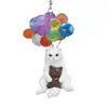 Divertido colgante acrílico de gato y perro con forma de globo, colgante para interior de coche, llavero, accesorios, colgante para decoración del hogar