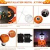 Abóbora Fantasma Dobrável Brilhante Decoração de Halloween para Exterior Adequada para Casa Interior e Exterior Pátio Varanda Decoração de Festa