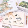 58 pegatinas lindas de gato y conejo pegatinas de dibujos animados coreanas ins para cuenta de mano, pegatinas decorativas para taza de computadora, tarjeta goo, pegatinas impermeables
