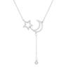 Colar Singapura Marca de Nicho Borla Estrela Lua Corrente Clavicular Feminina Versátil Design Simples e Moderno Micro Joias de Diamante