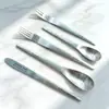Al por mayor Cuchillo, Tenedor y Cuchara de Acero Inoxidable 304 Hotel Restaurante Occidental Estilo Ins Lijado Regalo Cucharilla de Café Tenedor y Cuchillo para Filete