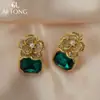 Pendientes de Alta Gama Exquisitos y Elegantes Vintage, Pendientes de Flor de Lujo Versátiles de Nicho, Pendientes Cuadrados Personalizados