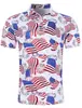 Camisa de Golfe Masculina Camiseta Esportiva Camisa Polo Manga Curta Estampada em 3D