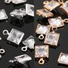 Colgante de Zirconia de Cristal Micro-Pavé con Conservación de Color por Galvanoplastia Cobre Fundido Colgante Único Colgante Doble Aretes DIY Accesorios para el Cabello Collar Accesorios de Joyería