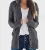 Cárdigan de punto para mujer de Amazon Europa y América Otoño e Invierno, Chaqueta de punto de manga larga de un solo botón con cuello en V, Engrosada y de corte holgado
