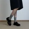 2026 Novos Mocassins Esportivos Artísticos de Cadarço Estilo Japonês para Mulheres, Bico Redondo Sola Grossa Camurça Versátil Sapatos de Um Só