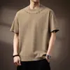 Camiseta de manga corta estilo americano 2026 para hombre, nuevo modelo de verano, marca de moda, resistente, corte holgado, talla grande, top holgado de manga corta