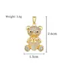 Colgante de Oso con Ojo de Gato de Cobre y Oro, Colgante de Cruz de Moda para Joyería DIY Transfronteriza, Colgante de Zirconia de Cobre Microincrustado