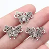 20x14mm 1.7g Color Plata Antigua Popular Comercio Exterior Accesorio DIY Conector Mariposa