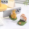 Presente Criativo Pastoral Coruja Coelho Fofo Decoração de Mesa para Casa Pequenos Enfeites Animal de Resina Suporte para Celular