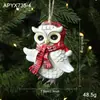 Enfeite de pássaro pendurado de coruja de resina transfronteiriço, decoração vintage colorida de árvore de Natal, enfeite pendurado, pingente, adereço de decoração