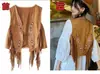 Colete Cardigan Bordado com Franjas Estilo Étnico Camurça Sintética Decote V Retrô para Mulheres com um Design Chinês Novo Único e Chique