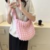 Bolso de Hombro Plegado Nube 2024 Nuevo Color Sólido Bolso de Hombro para Viajes Bolso Plegado Bolso de Compras Corazón de Chica Coreana