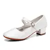 Sapatos de Dança Chineses Macios para Mulheres, Sapatos de Dança para Performance, Sapatos de Salão de Baixo Salto para Meia-Idade e Idosos, Novos Sapatos Quadrados Estampados