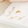 Set de 3 Pares de Aretes Lindos de Ciervo con Microincrustaciones de Circonia Estilo Coreano para Estudiantes, Una Tarjeta, Múltiples Formas de Usar, Dongdaemun