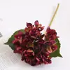 Hortensia Simulada de 2 Hojas Rama Única Tela de Seda Arreglo Floral Grande de Hortensia Decoración de Hotel Accesorios para Fotografía de Bodas Flor Artificial al por Mayor