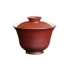 Mi Yan polvo rojo de espino albar cuenco de cubierta de plomo cuenco de té de gres retro japonés hecho a mano juego de té kung fu individual no caliente