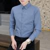 Camisas de Moda de Verano para Hombre de Comercio Exterior Transfronterizo Dropshipping Fibra de Pulpa de Bambú Bordado Rayadas de Manga Larga Camisas Casuales de Negocios